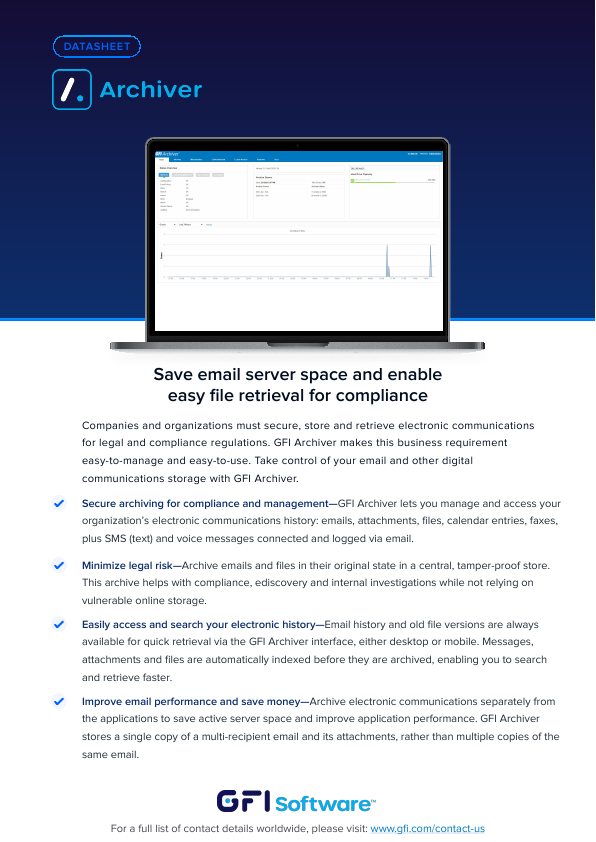 Thumbnail for GFI Archiver Datasheet document