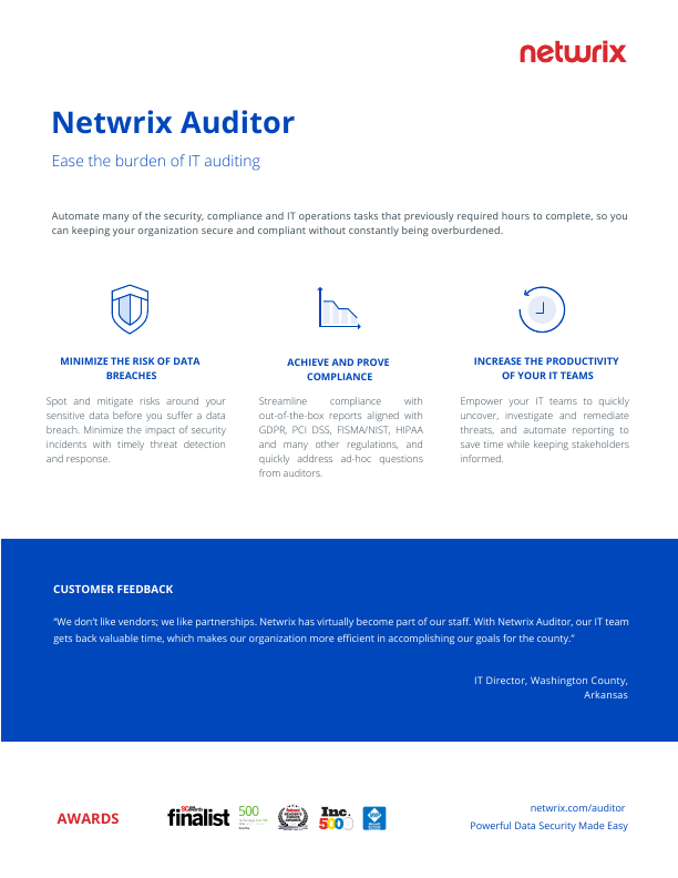 Thumbnail for Netwrix Auditor document